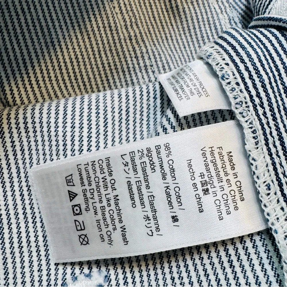 J. Crew Blue Striped Wide-Leg Cropped Jeans - Picture 7 of 11